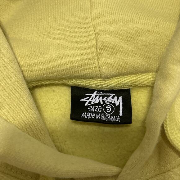 Vtg Stussy Hoodie Small Yellow Grunge Skater Y2K - Picture 2 of 7